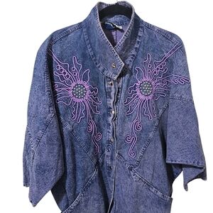 COPY - COPY - Vintage Denim High Collard Jacket | S